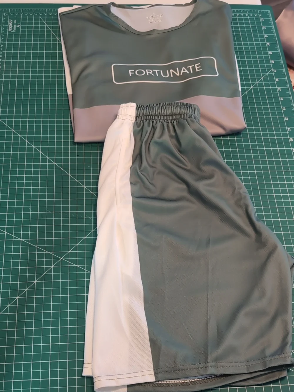 Fortunate Colorblock Active Set — Sage, Gray & White